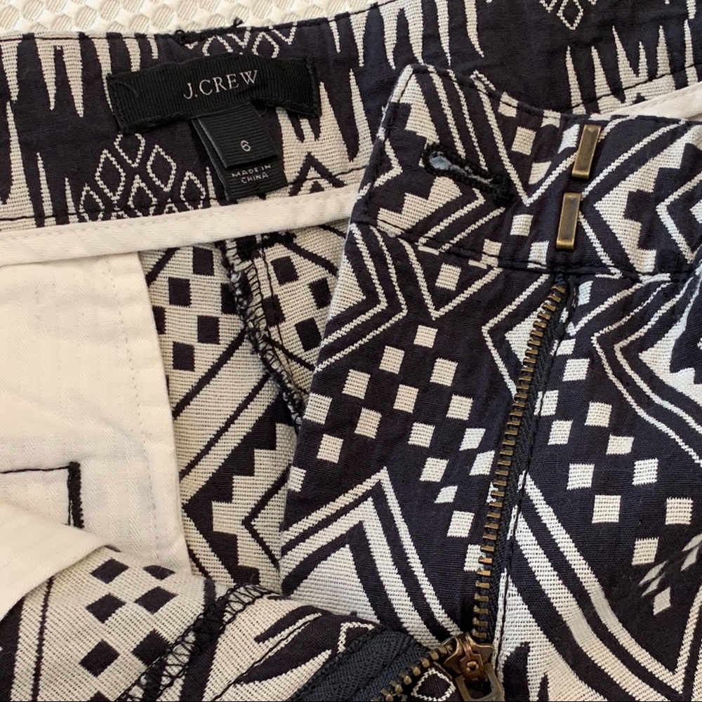 J. Crew Black White Aztec Print Shorts, NWOT - Picture 4 of 8